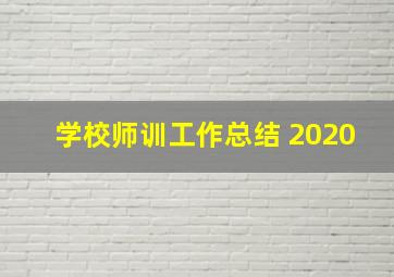 学校师训工作总结 2020